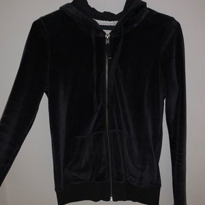 Dark Green Velvet Zip Up Sweater